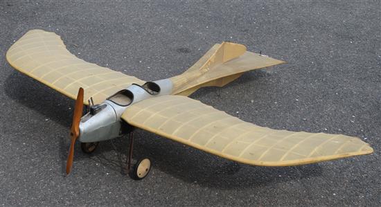 A model of an early monoplane length 141cm width 199cm